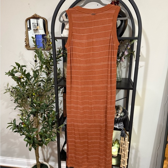 Prana Orange striped Sleeveless Sheath Maxi Dress size small - Picture 6 of 9